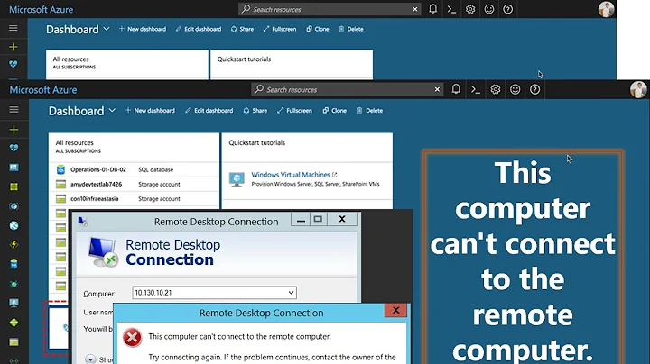 Azure-This computer can't connect to the remote computer.-Troubleshooting