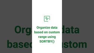 Organize data based on custom range using SORTBY | #zohosheet | #shorts screenshot 5