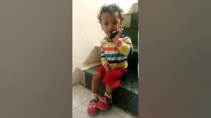 One year old trying to talk on phone |  #shorts  |...