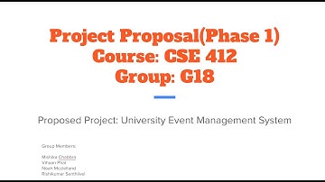 CSE 412 Project Proposal(Phase 1) Group: G18