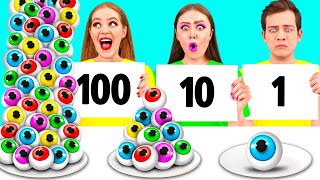 100 Vrstev Jídla Výzva | Zábavné Okamžiky KiKi Challenge