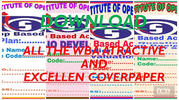 NIOS DELED WBA ALL SUBJECT COVER PAGES PDF | WBA Cover Page