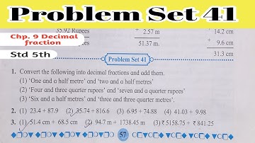 problem set 41 | Std 5th - Maths |chapter 9 Decimal fraction | Maharashtra State Board