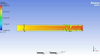 The flow of water through a pipe of rectangular cross-section | Animation of Streamline | CFD Fluent