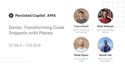 Demo: Transforming Code Snippets with Pieces
