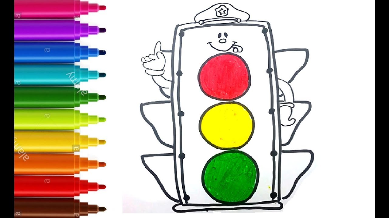 Нарисовать светофор карандашом