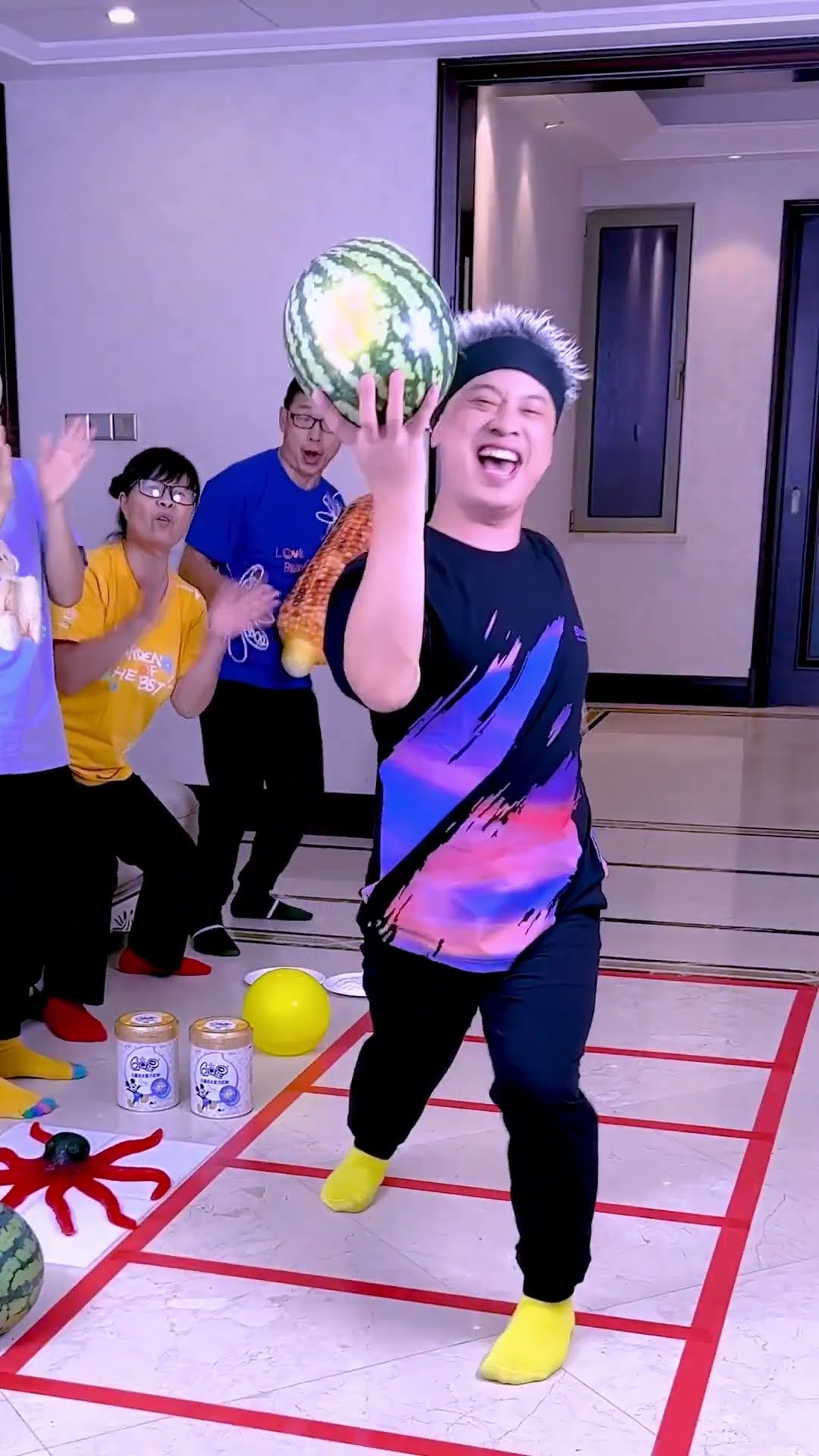 Long Jump Challenge ~ Who Gets The Prize?#Funnyfamily#Partygames#Shorts#Challenge
