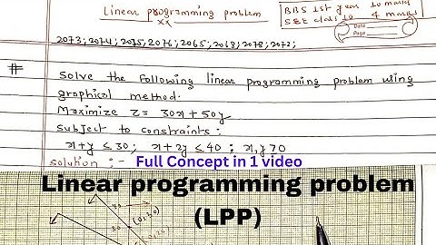 Solve the Linear programming problem (LPP) using graphical method | maximize Z=30x+50y | Minimize