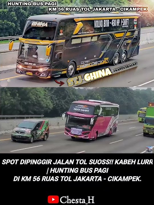 SPOT DIPINGGIR JALAN TOL SUOSS!! KABEH LURR | HUNTING BUS PAGI DI KM 56 RUAS TOL JAKARTA - CIKAMPEK.