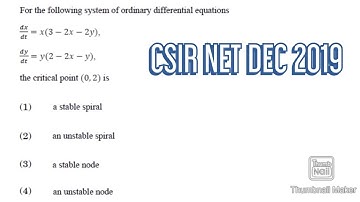 CSIR NET DECEMBER 2019 MATHEMATICS ODE PART B MARKS 3