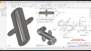 Autodesk inventor 2024 Exercise 26 Create Punch On Sheet Metal