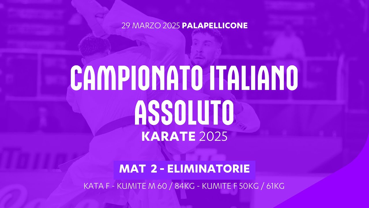 🥋 Karate 👉 Campionato Italiano Assoluto 2025 🟢 Day 2 ➡️ Tatami 2 parte1