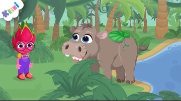 Kids love learning with playable cartoons in Keiki! Meet the hippo!