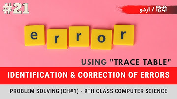 Identification and Correction of Errors - Class 9 Computer - New Book (Ch1)