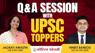 Question & Answer Session with UPSC Toppers | Jagrati Awasthi | Vineet Bansod | Kautilya Academy