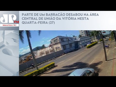 PARTE DE UM BARRACÃO DESABOU NA ÁREA CENTRAL DE UNIÃO DA VITÓRIA NESTA QUARTA-FEIRA (27)