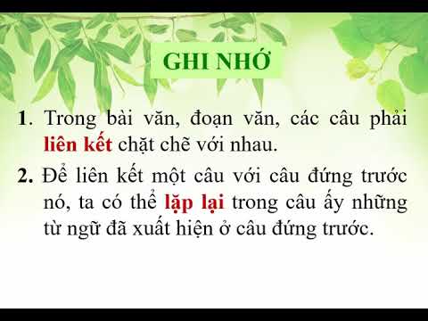 TUẦN 25 - LỚP 5 - Luyện từ và câu: Liên kết các câu trong bài bằng cách lặp từ ngữ