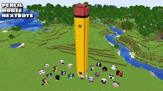 SURVIVAL PENCIL HOUSE WITH 100 NEXTBOTS in Minecraft - Gameplay - Coffin Meme