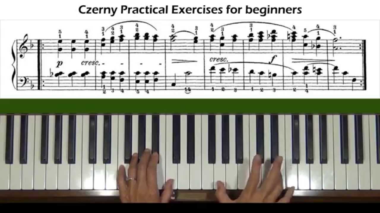 Czerny Practical Exercises for Beginners Op. 599, No. 42 Piano Tutorial ...