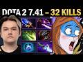 Slark with 32 Kills and Silveredge - Dota 7.41