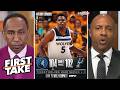 FIRST TAKE | "Timberwolves in 6!" - Stephen A. Smith &amp; JWill on Ant-Man stun Wemby, Spurs in Game 1