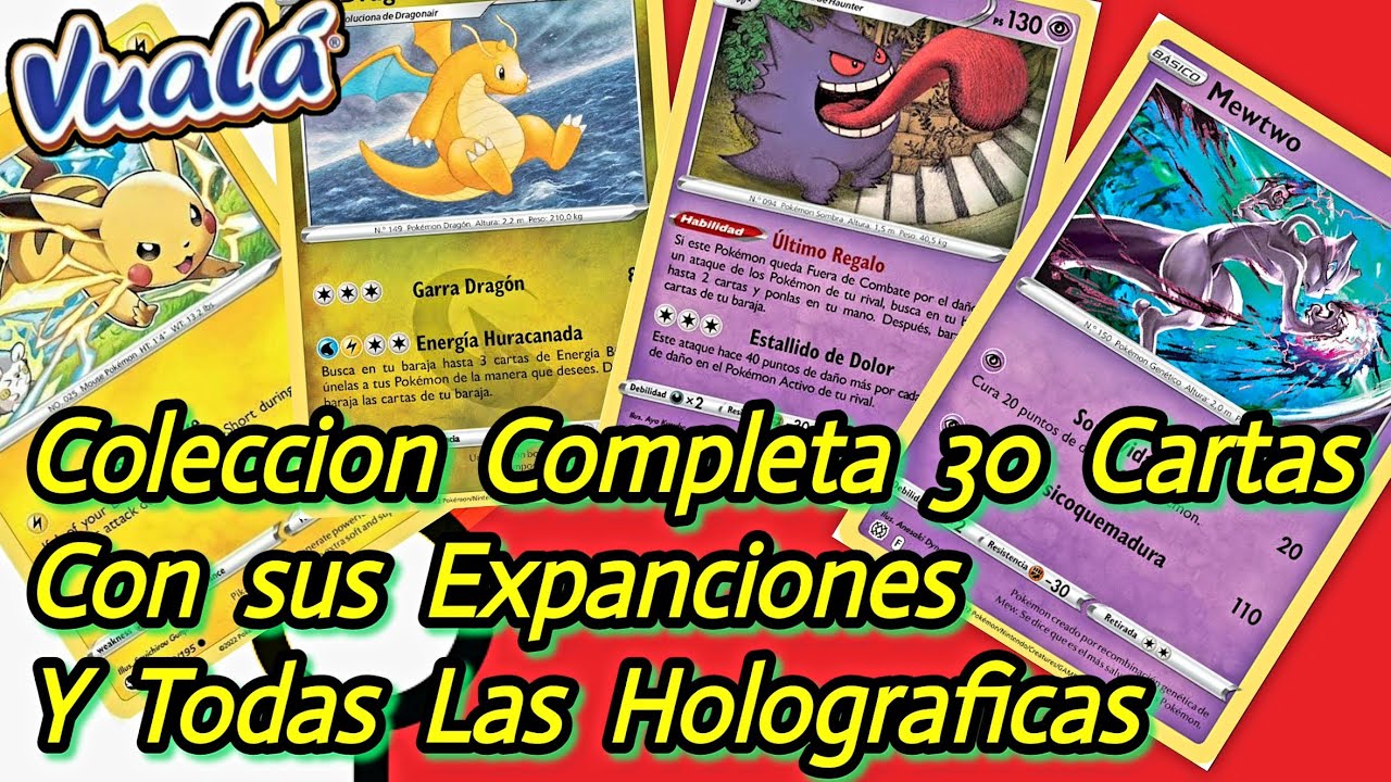 Coleccion Completa 30 Cartas Pokémon Vuala Sorpresa 