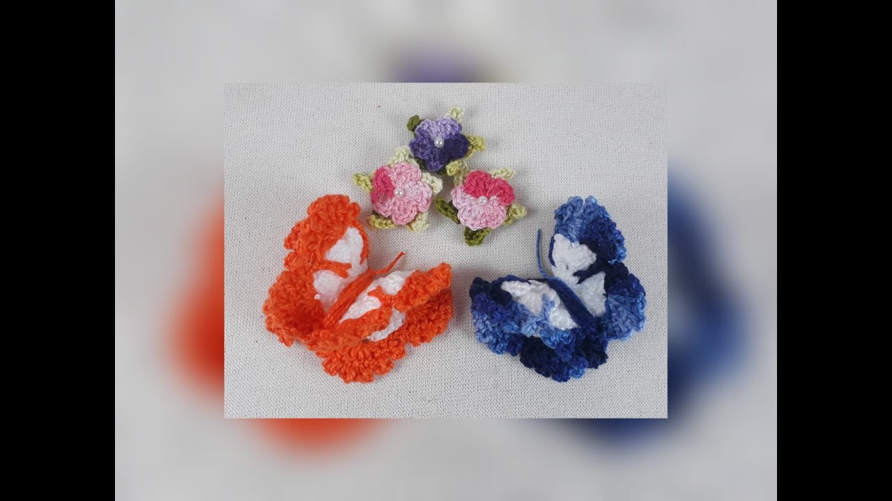 Borboleta em crochê para aplique