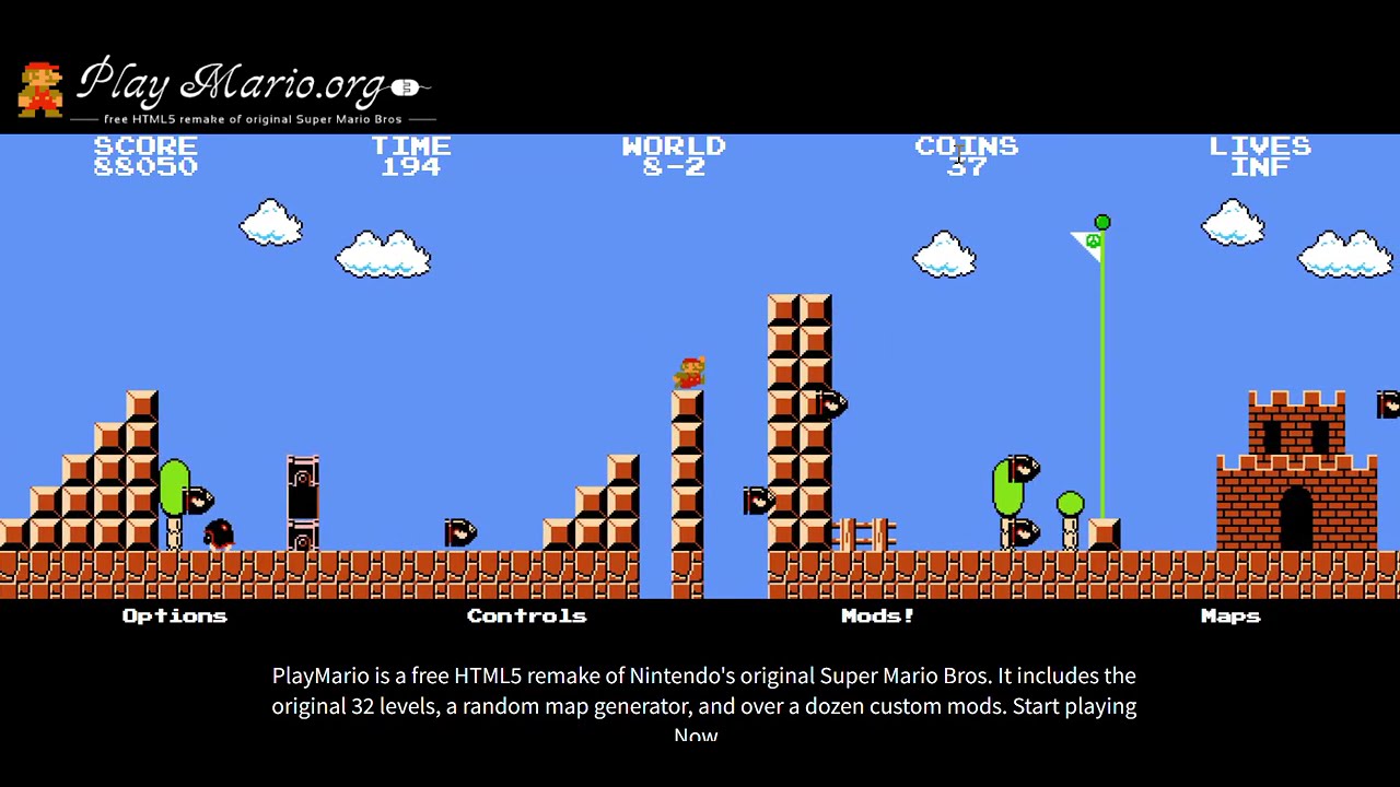 SUPER MARIO BROS. HTML5の既存コース（最短）をクリアするまで挑戦してみた（1） - YouTube