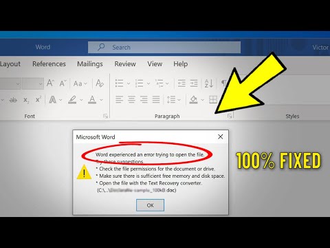 Как исправить Ошибка Word При Попытке Открытия Файла в Microsoft Word ⚠️