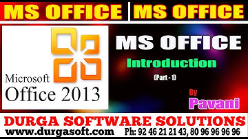 MS office Tutorial || Ms Office Introduction Part-1 by Pavani