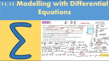 11.11 Modelling with Differential Equations (PURE 2 - Chapter 11: Integration)