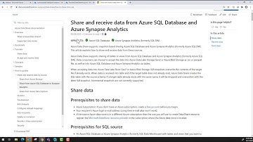 Azure Data Share Prerequisites for Sharing from Azure SQL DB or Synapse Analytics (formerly SQL DW)