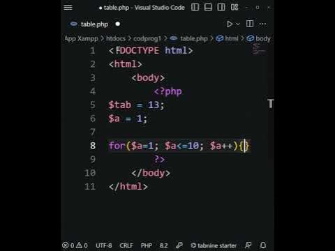 Create Table Using Loop | PHP - YouTube