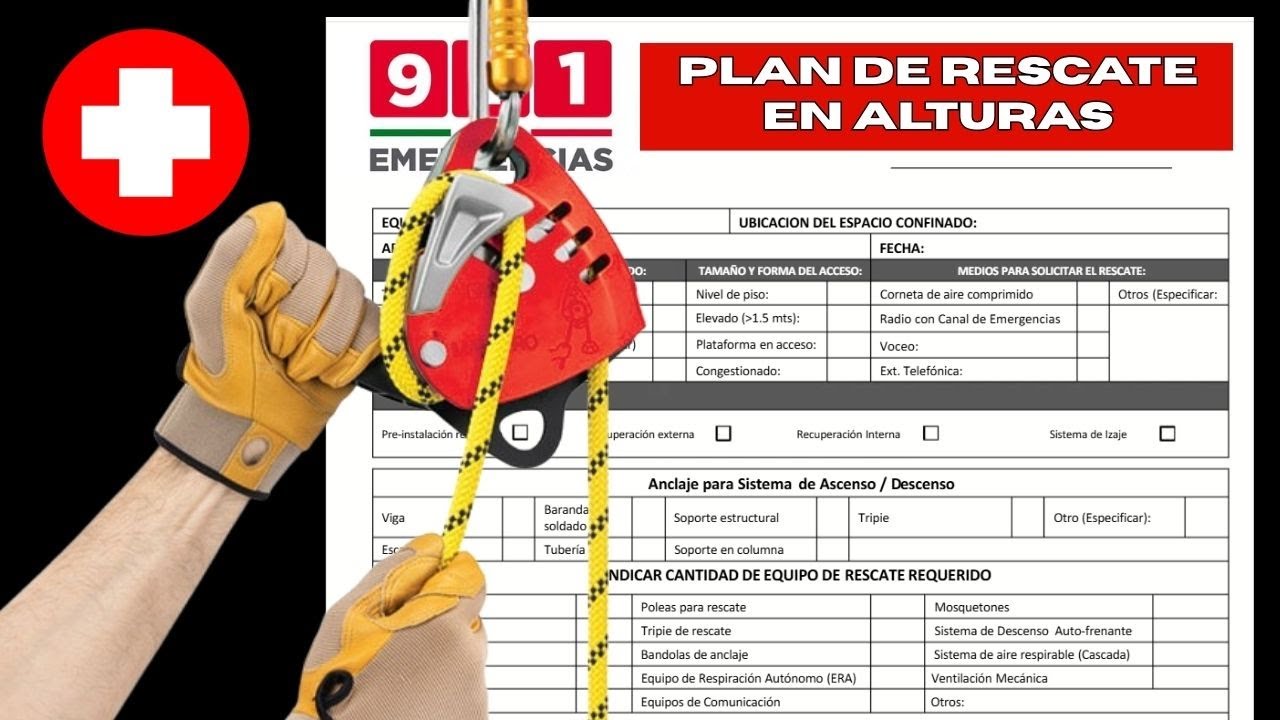 📄✅ Plan de Rescate en Alturas: ¿Y si un trabajador queda colgado? ¡Así debes actuar! 🧗‍♂️🚨