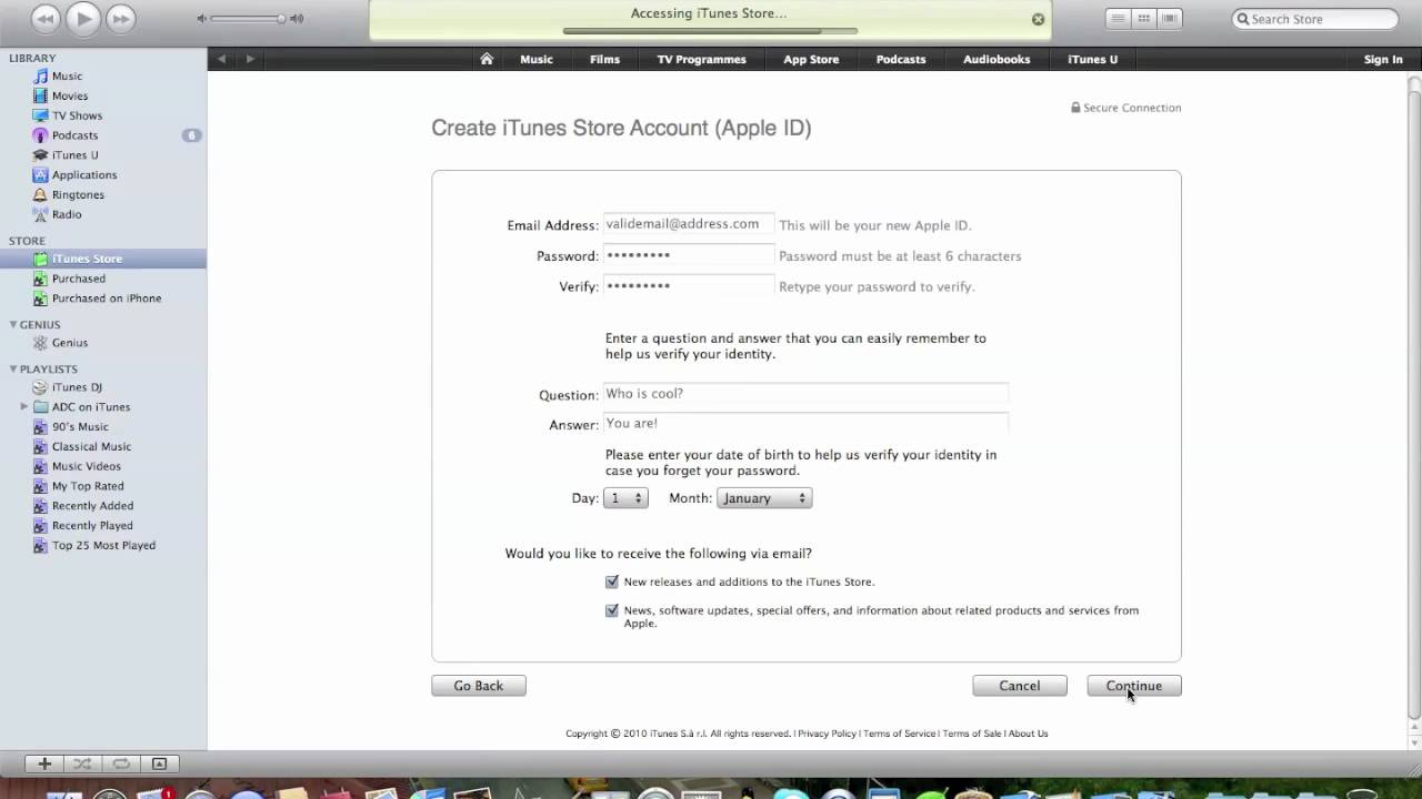 how to make a new itunes account