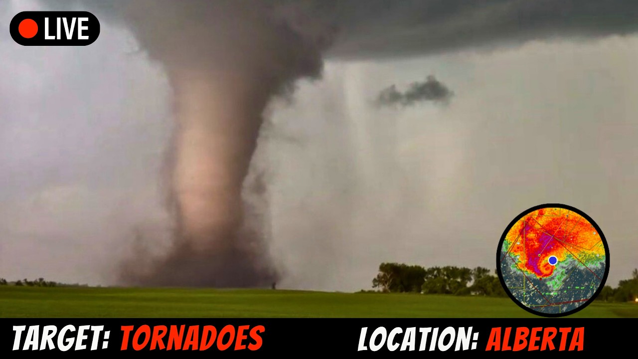 🔴Extreme Tornado Threat Developing Near Edmonton - LIVE STORM CHASER