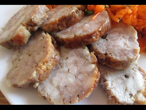 Видео рецепт Колбаса куриная домашняя быстрого приготовления