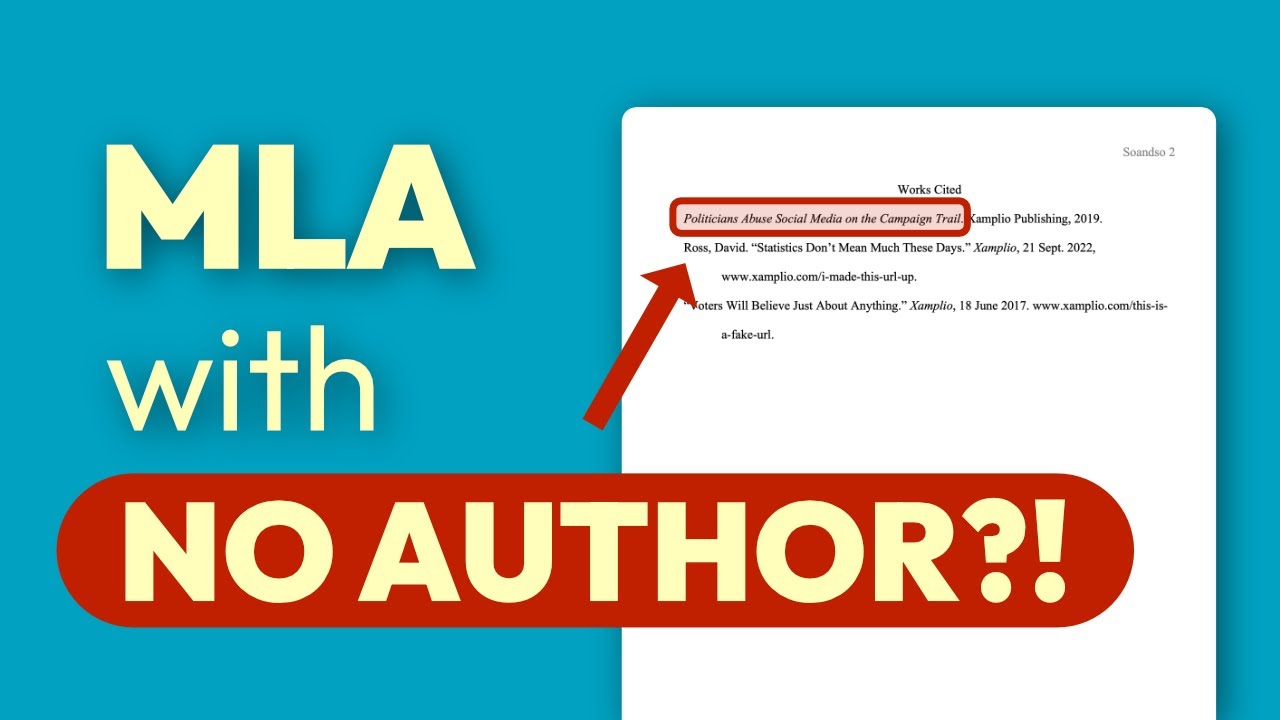 mla citation format no author websites