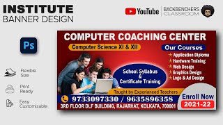 Professional Flex Banner Design in Photoshop for Computer Institute screenshot 4