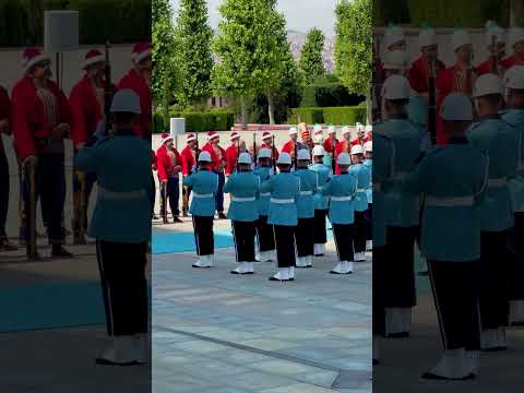 President Trump arrives at the Bestepe Presidential Compound, greeted by Turkish President Erdoğan