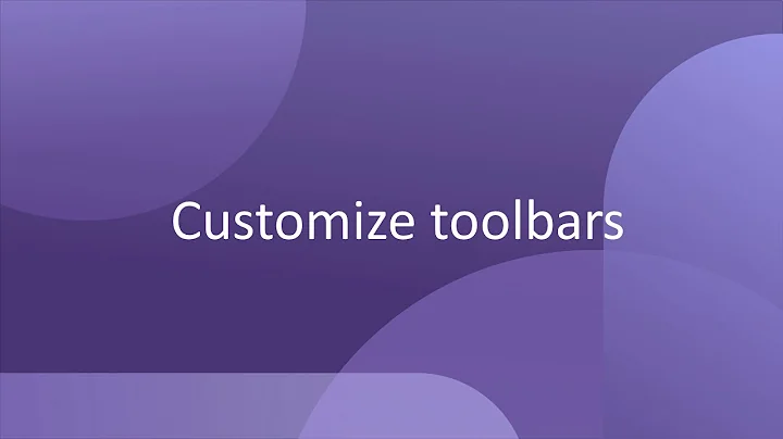 Customize the toolbars in Visual Studio