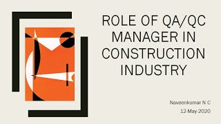Typical Roles of a QA/QC Manager in Construction | Key Responsibilities & Best Practices
