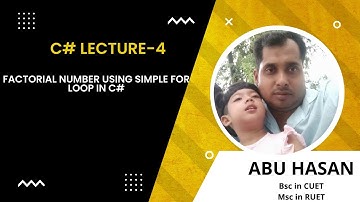 Factorial number using simple for loop in C#
