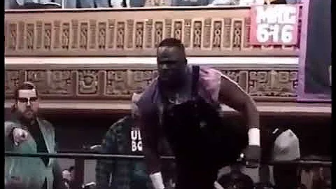 The Dudley Boyz and Paul Heyman throw out a fan di...