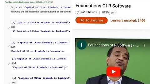 Foundation of R Software Week 9 Assignment Answers || Assignment 9 || NPTEL || July 2023