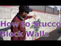 How to stucco a cinder block wall for a smooth  finish part 1