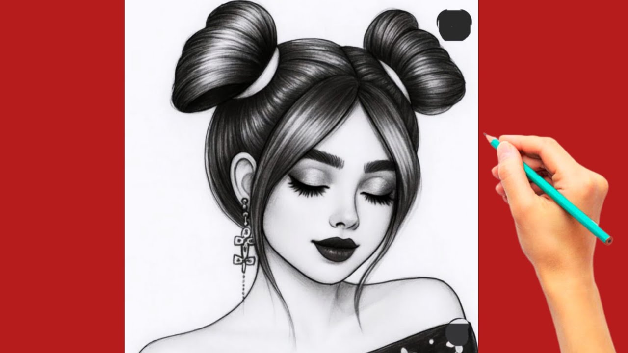 Beautiful Girl Face Drawing | Easy Pencil Sketch Tutorial