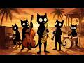 Summer Evening Jazz 🌅 Black Cats Swing on the Beach | Feel Good Vintage Jazz BGM