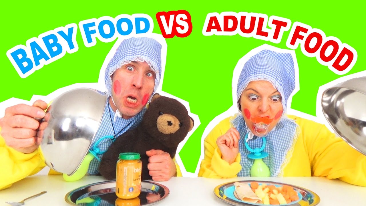 BABY FOOD vs ADULT FOOD CHALLENGE Plus FUN que le REAL FOOD vs GUMMY
