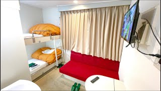 Ночь в специальной отдельной комнате BUNK BED на самом старом ночном пароме в Японии